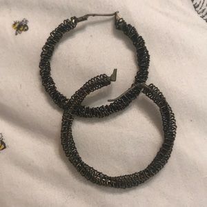 Antique black / gold wire earrings